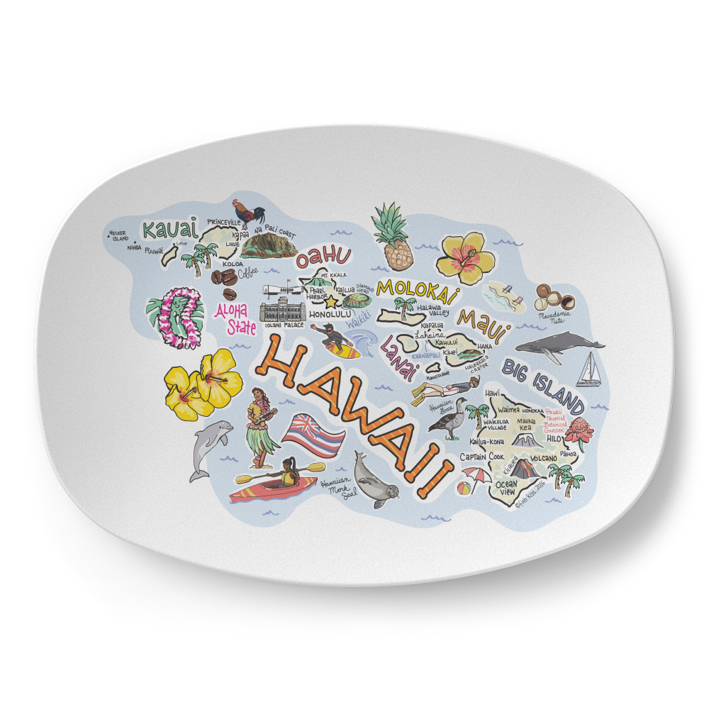 Hawaii Map Platter