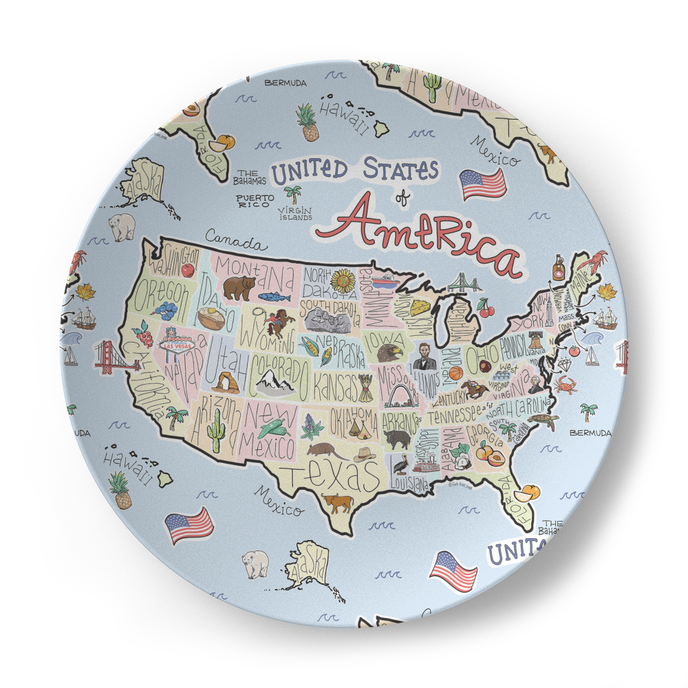 America Map Plate