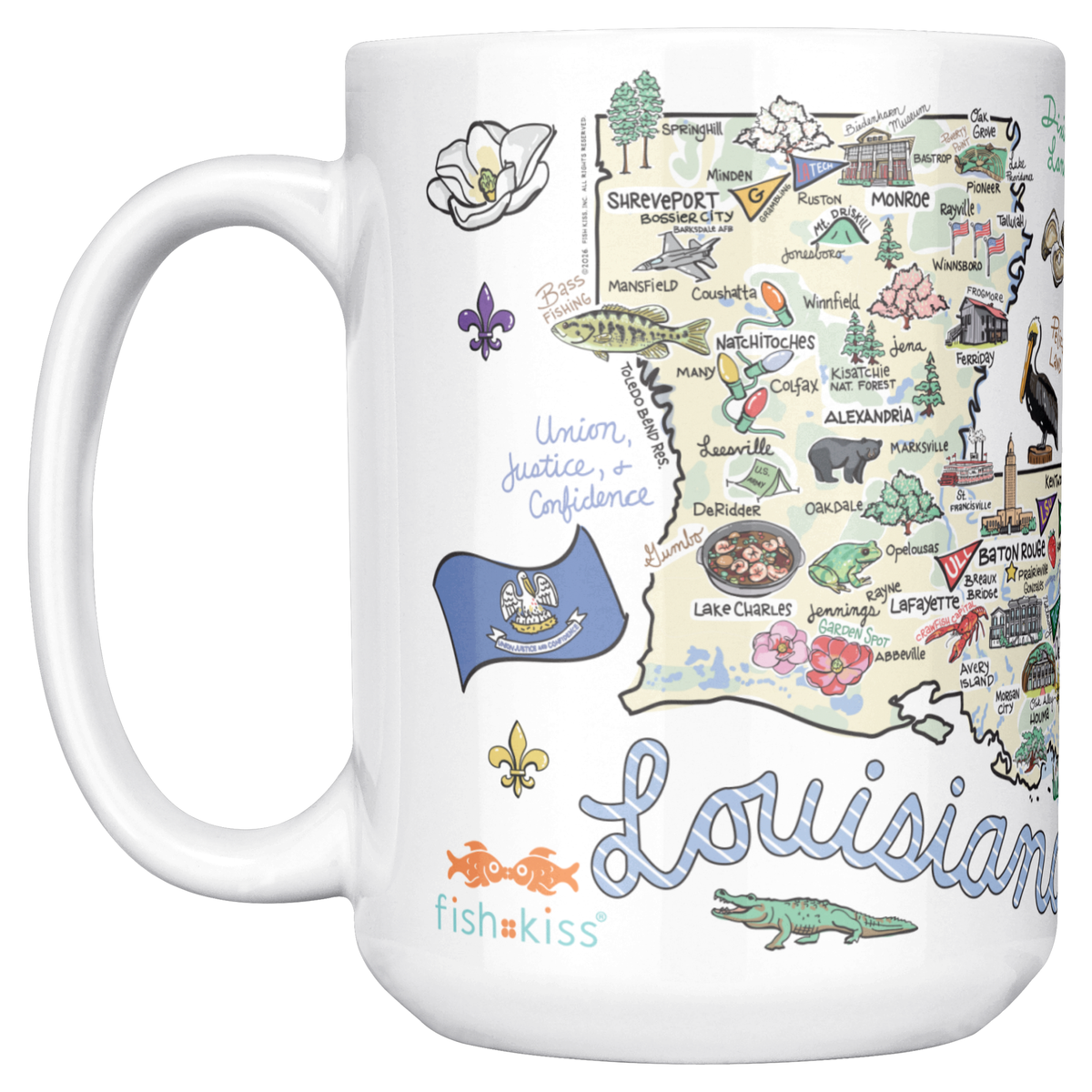 Louisiana 15oz White Mug