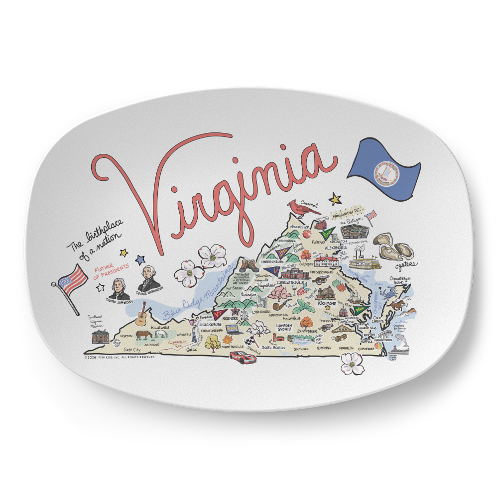 Virginia Map Platter