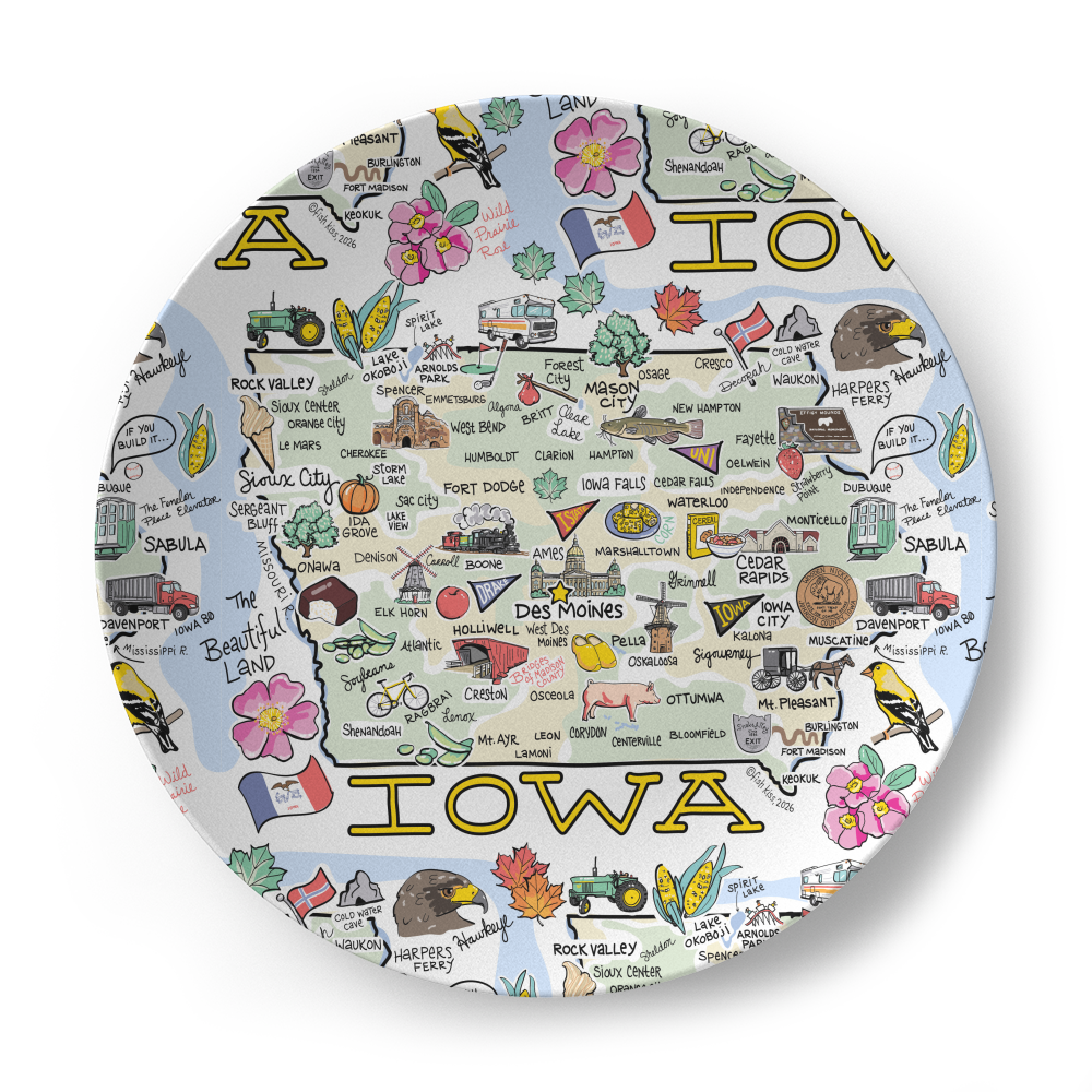 Iowa  Map Plate