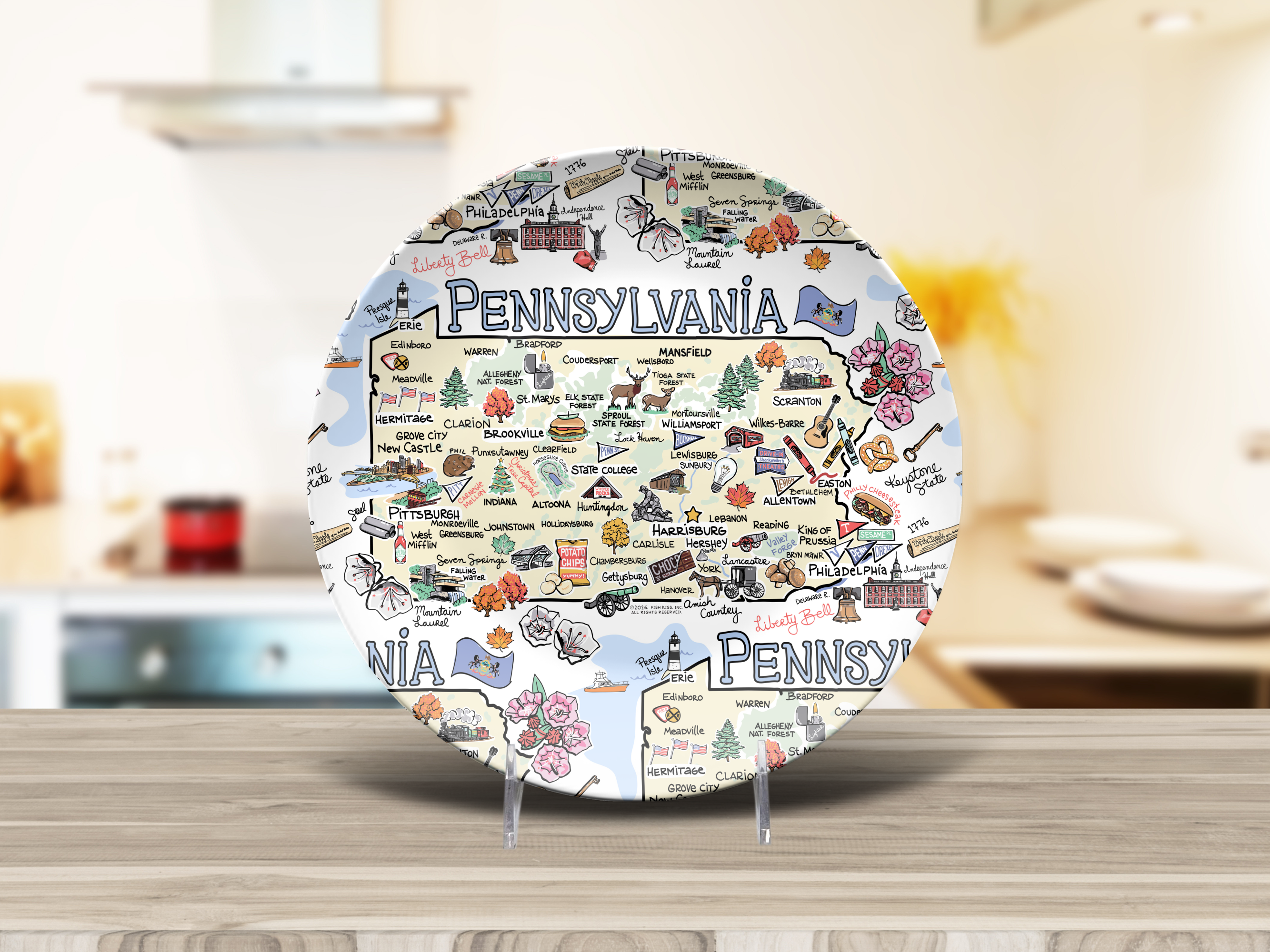 Pennsylvania Map Plate