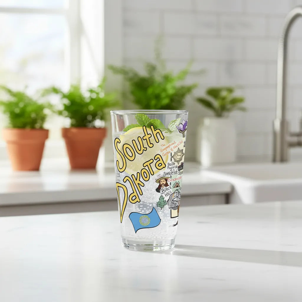 South Dakota Map Glass
