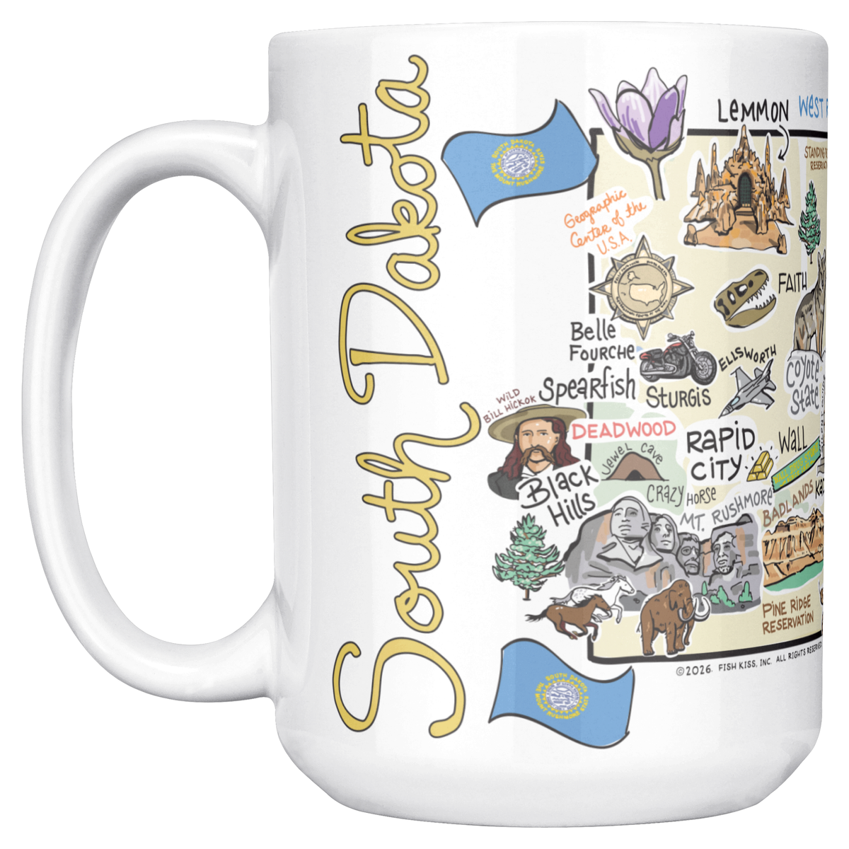 South Dakota 15oz White Mug