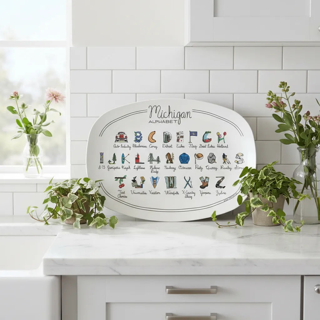 Michigan Alphabet Platter