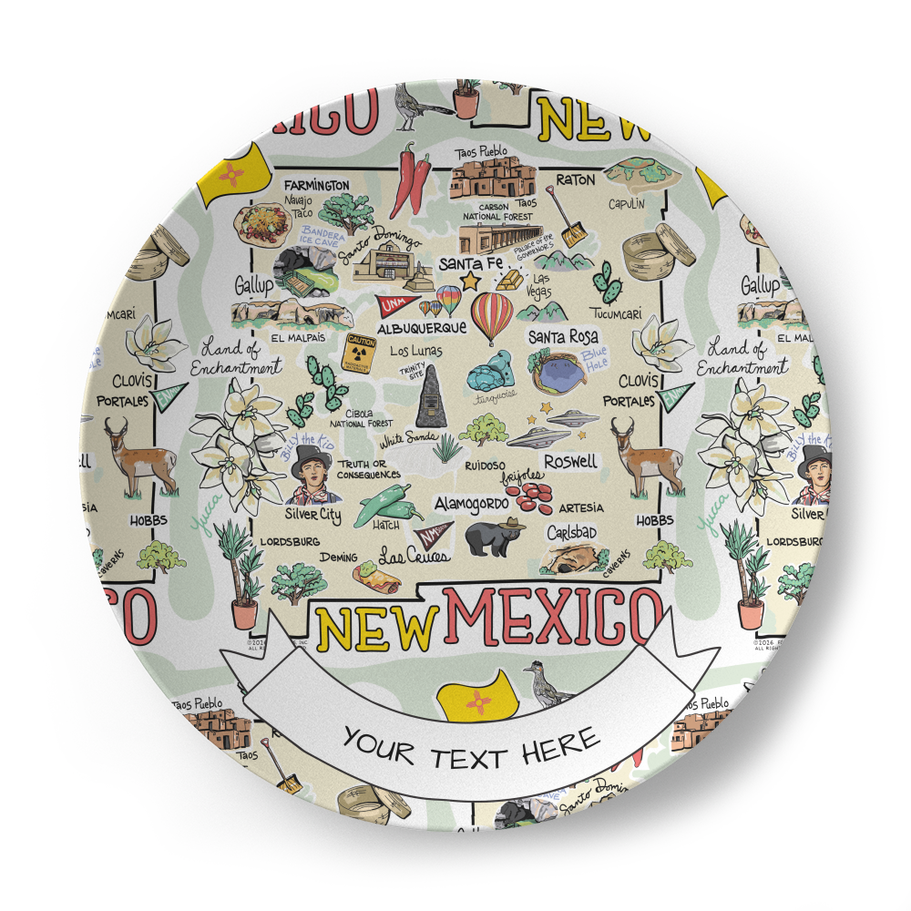 New Mexico Map Plate