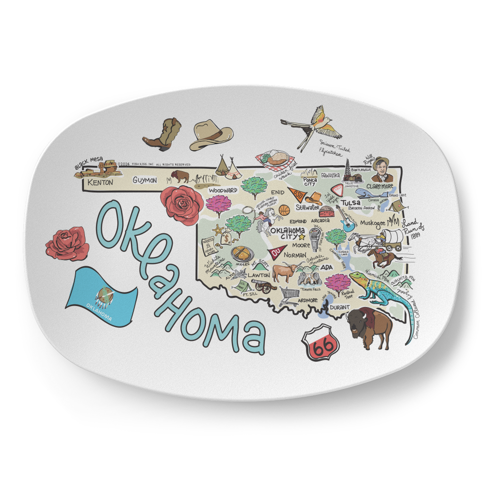 Oklahoma Map Platter