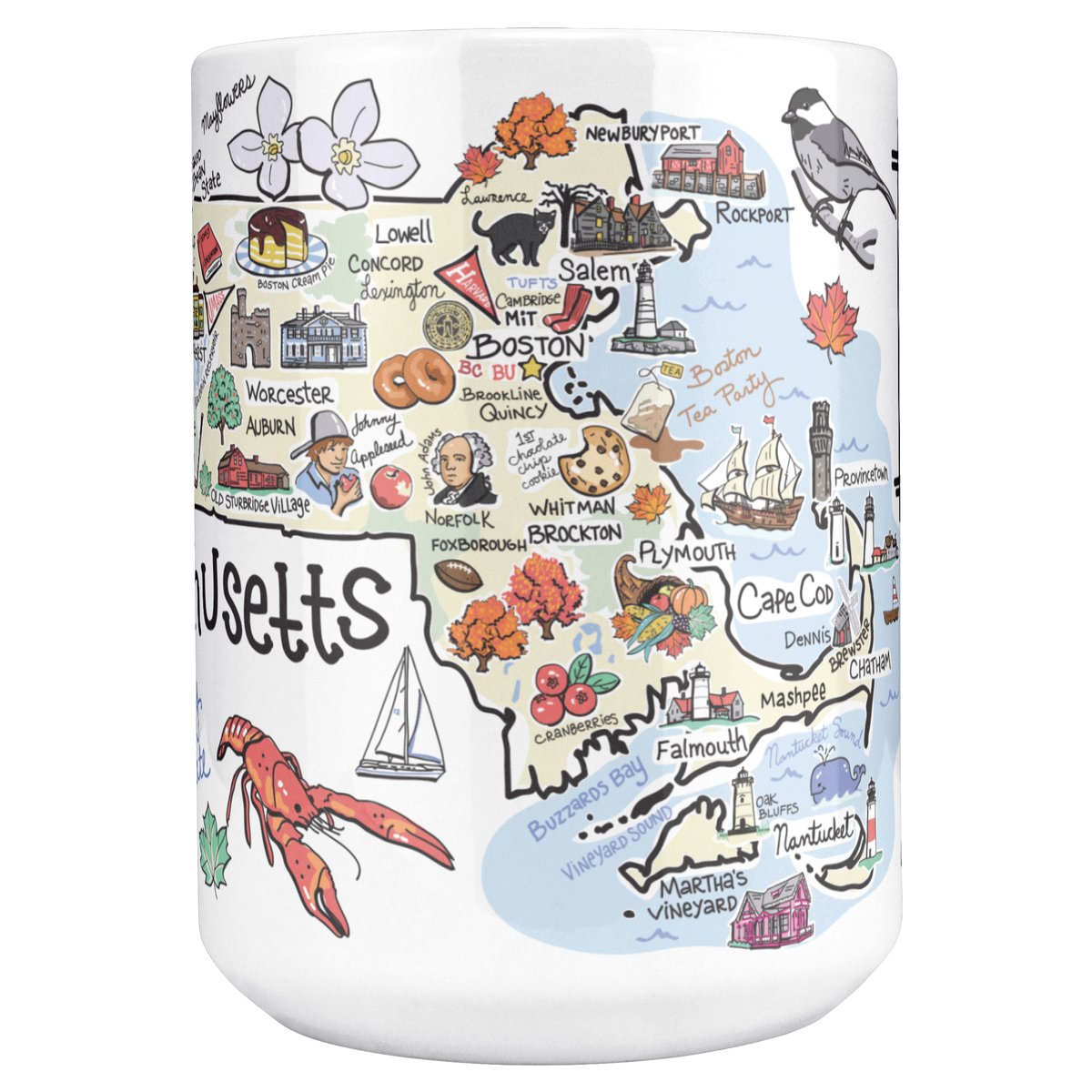 Massachusetts 15oz White Mug