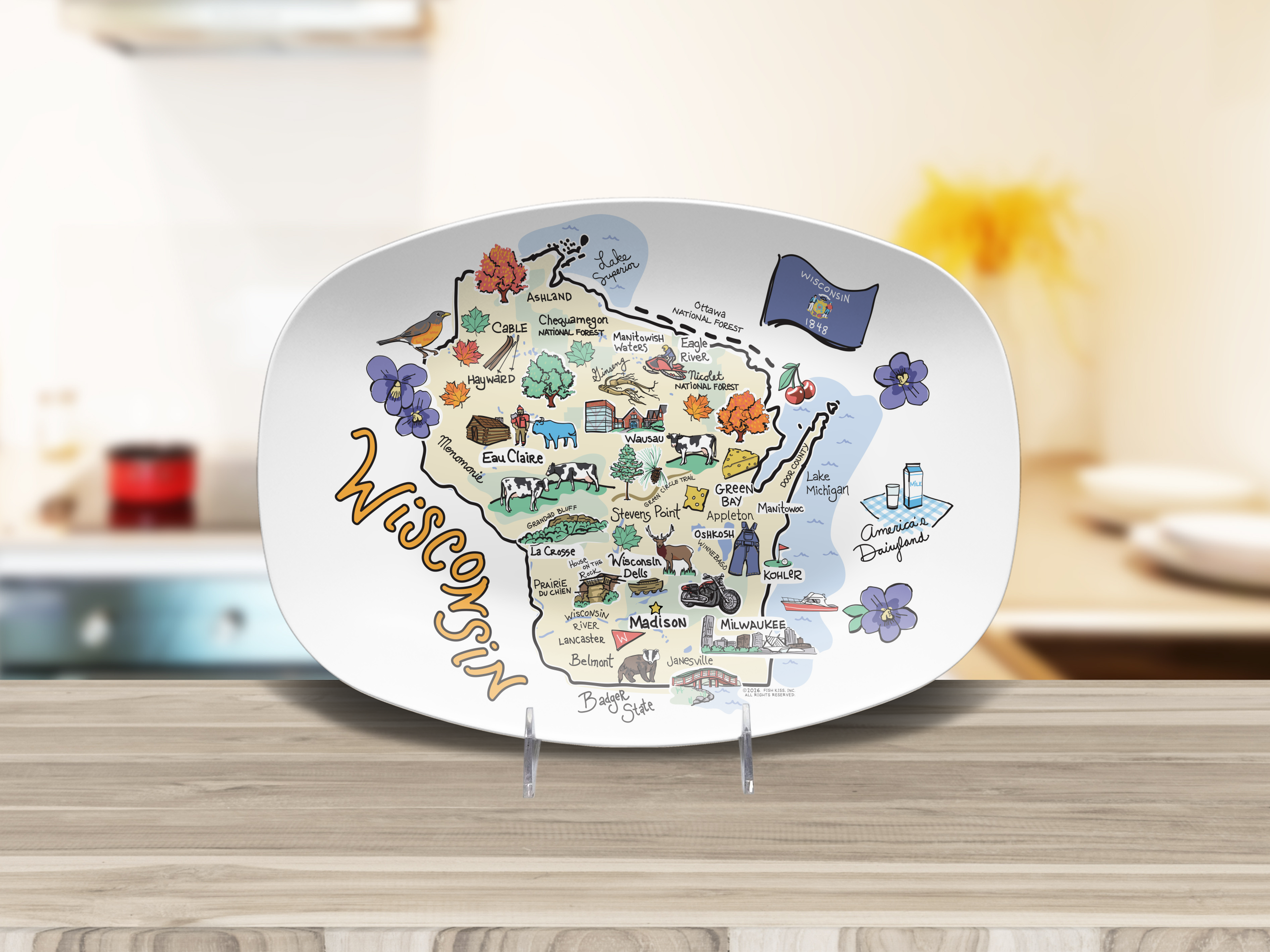 Wisconsin Map Platter
