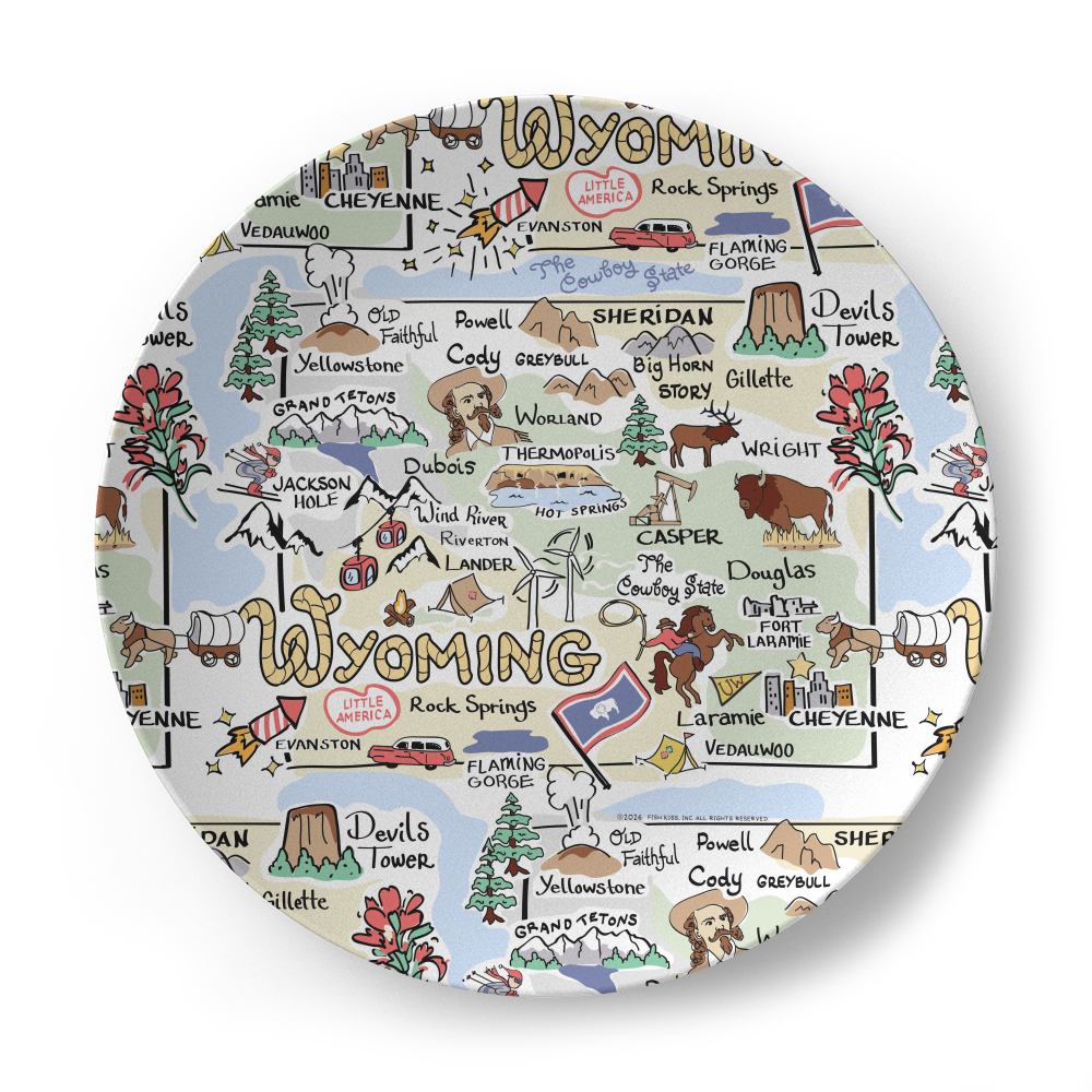 Wyoming Map Plate