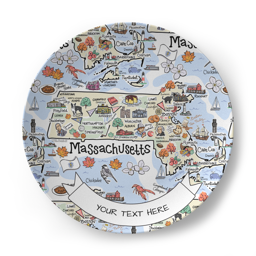 Massachusetts Map Plate