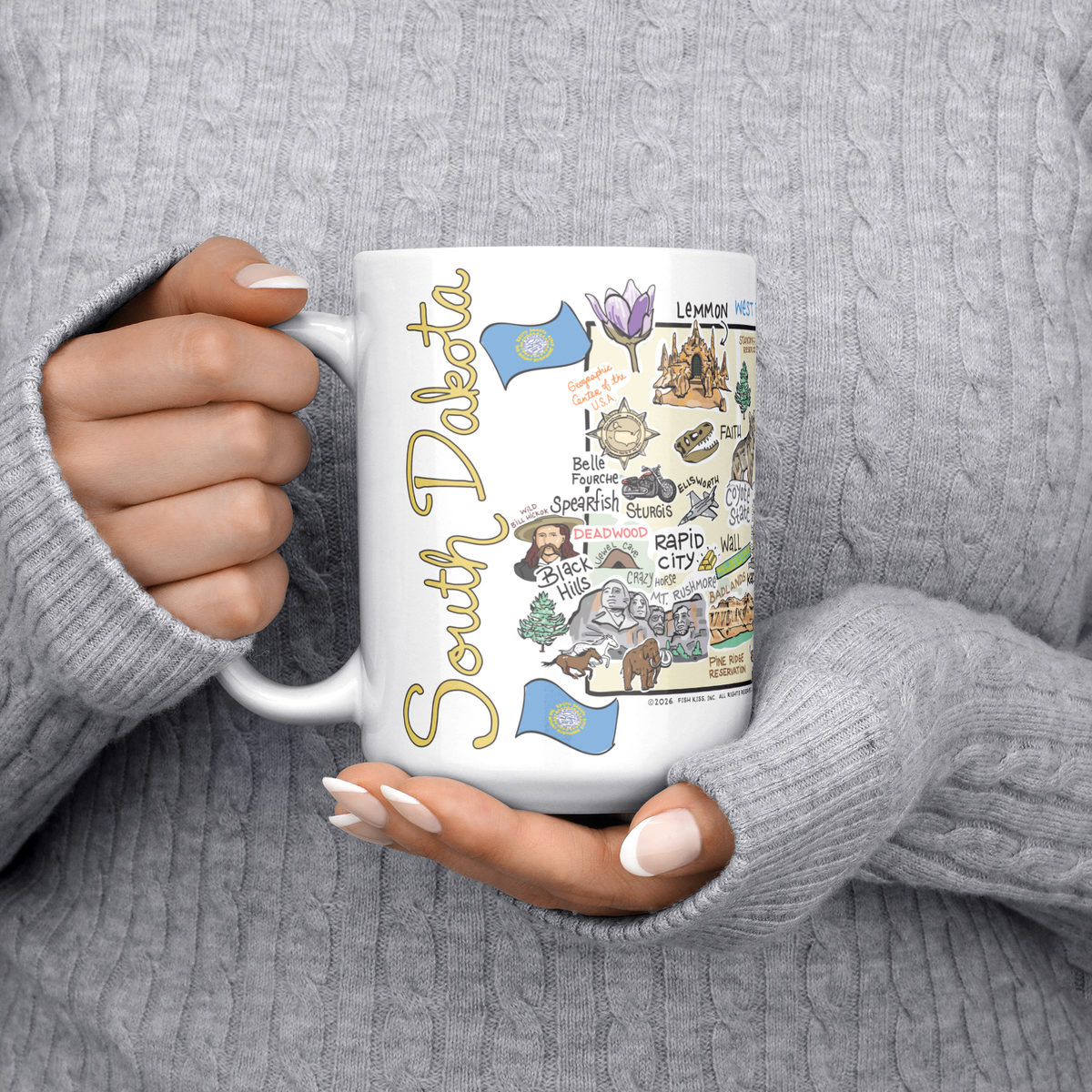South Dakota 15oz White Mug