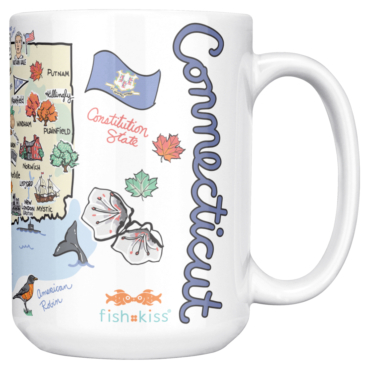 Connecticut 15oz White Mug
