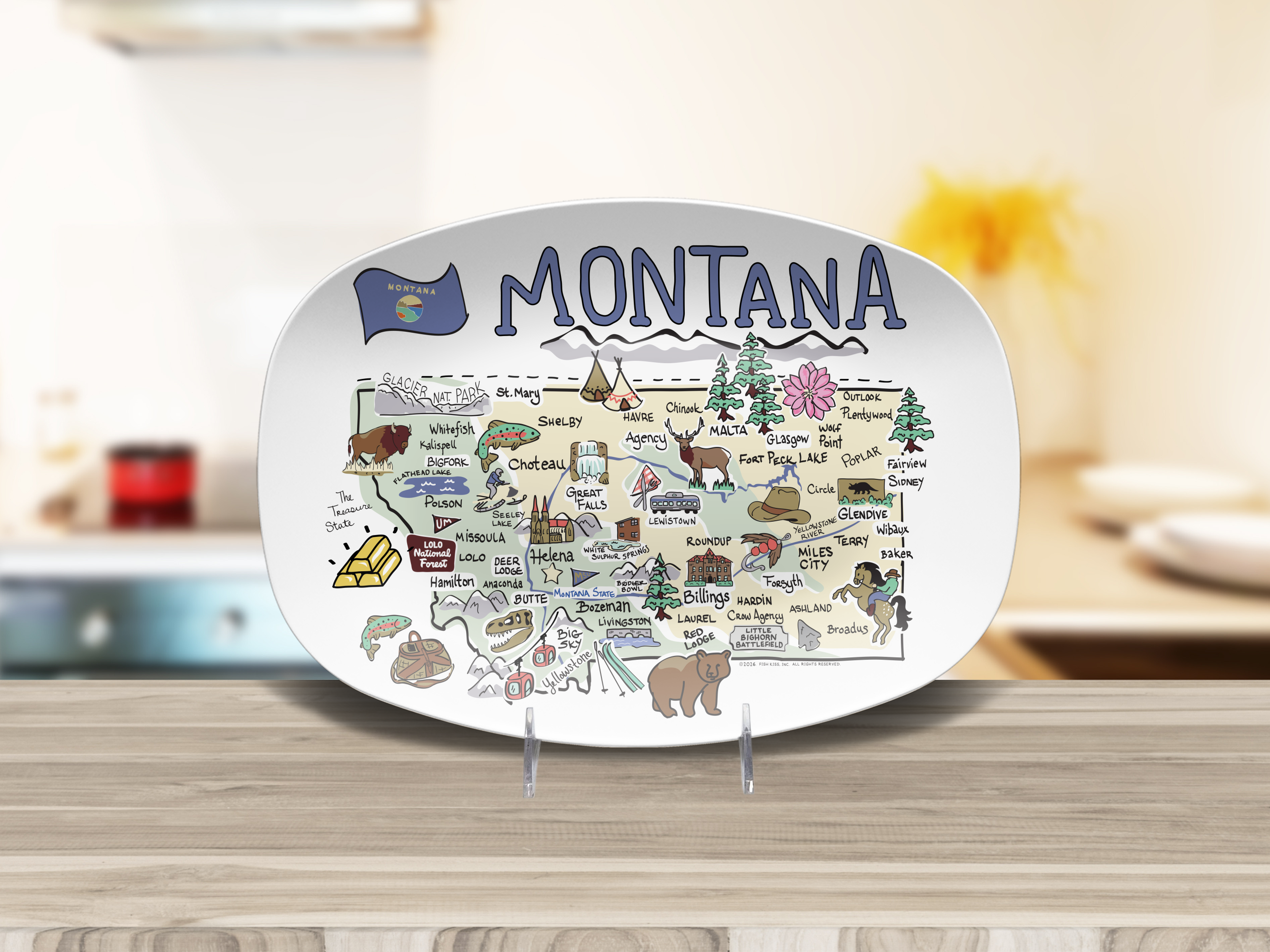 Montana Map Platter