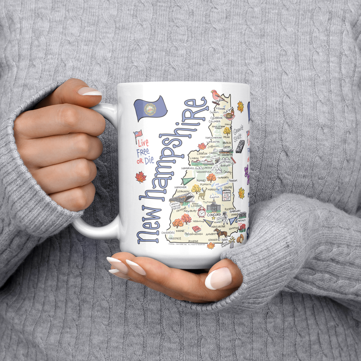 New Hampshire 15oz White Mug