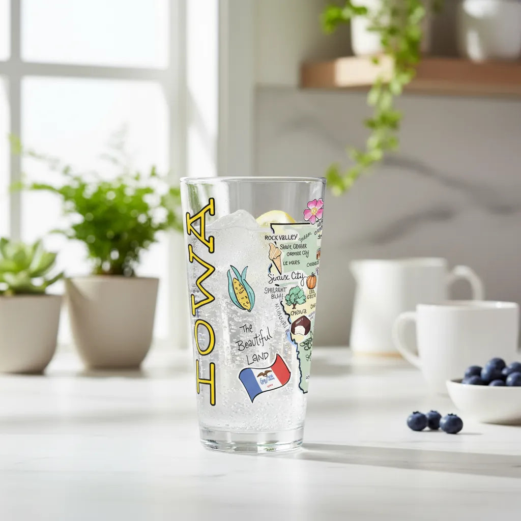 Iowa Map Glass
