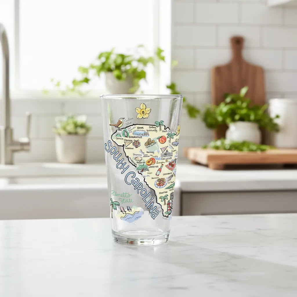 South Carolina Map Glass