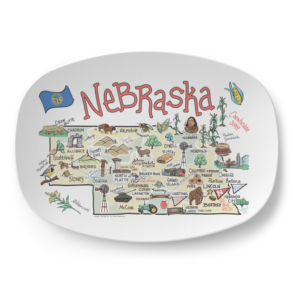Nebraska Map Platter