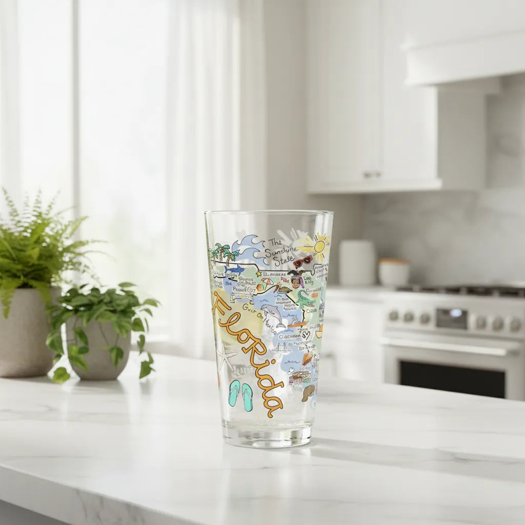Florida Map Glass