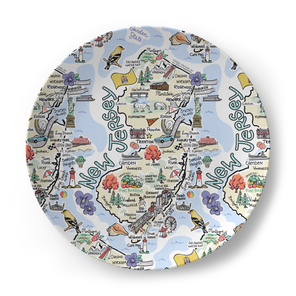 New Jersey Map Plate