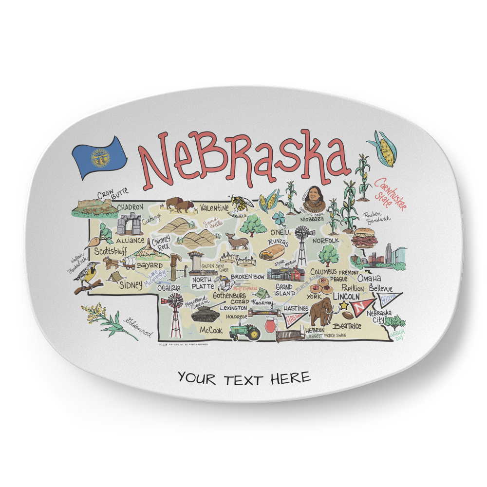 Nebraska Map Platter