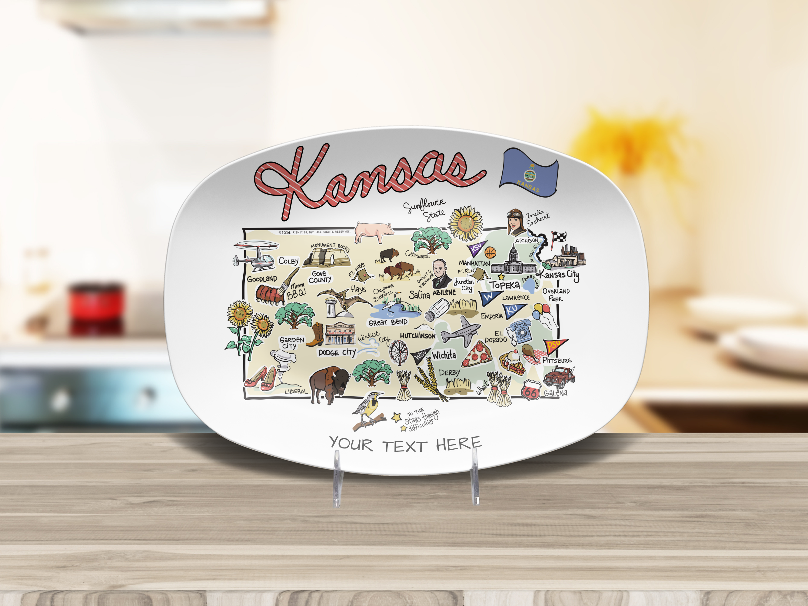 Kansas Map Platter