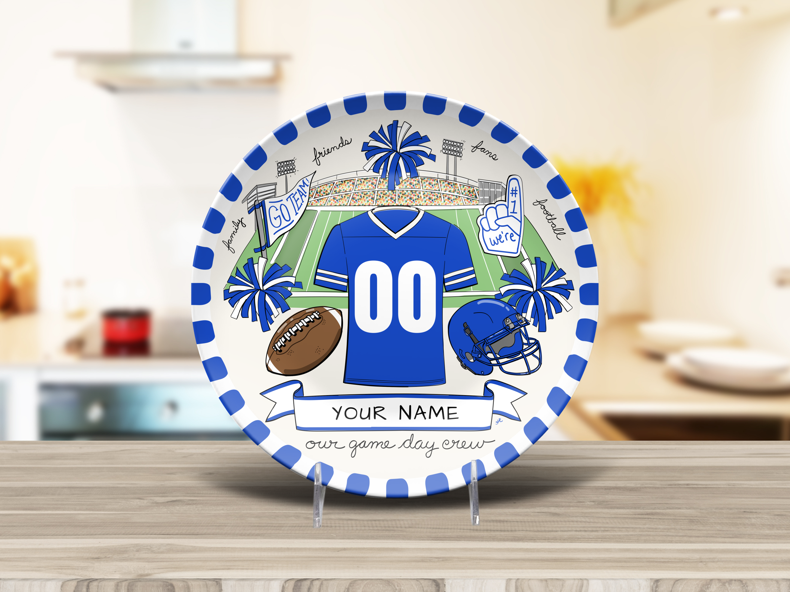 Our Game Day Crew Plate - Blue