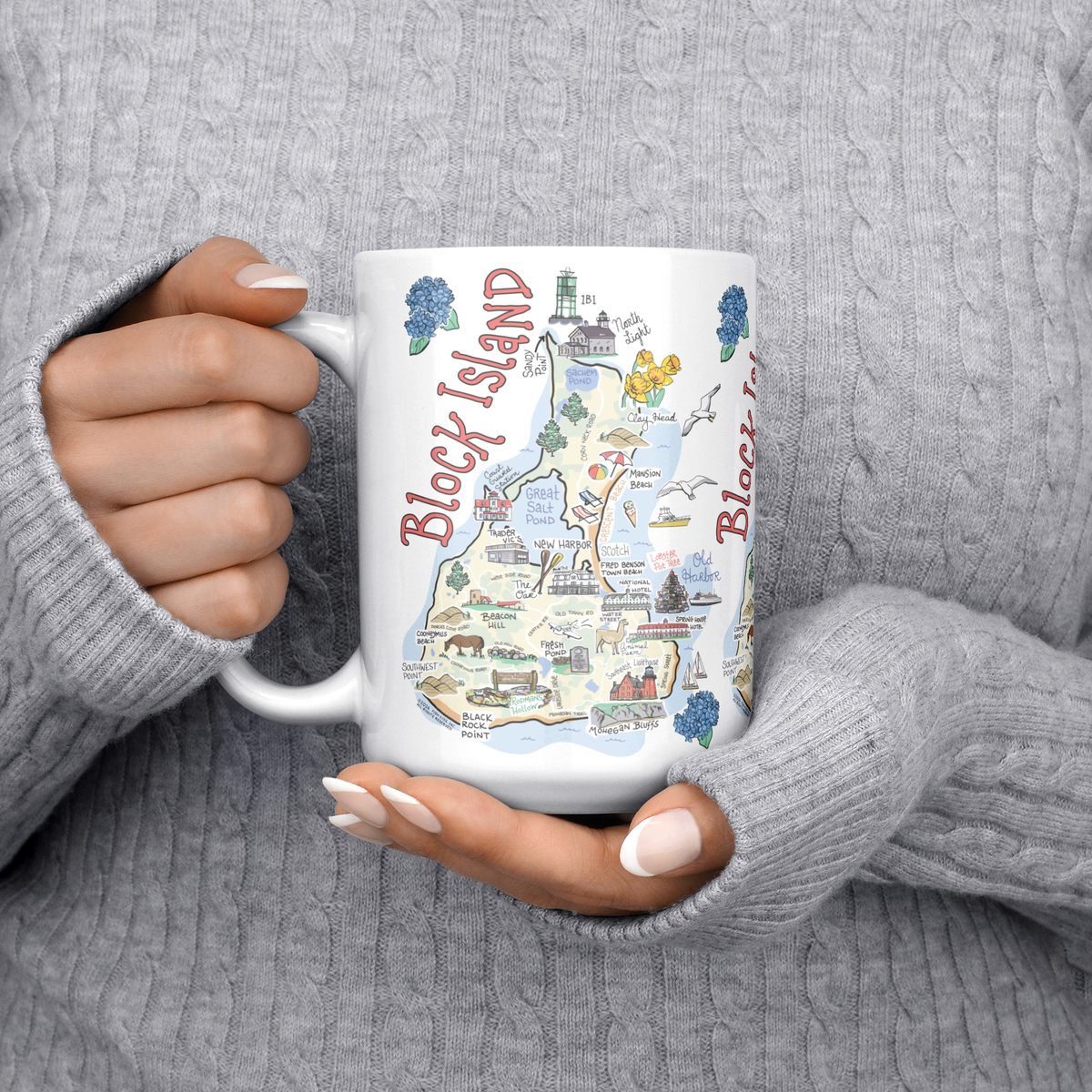 Block Island 15oz White Mug