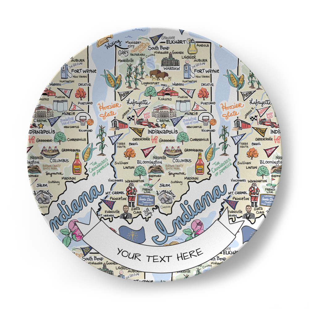Indiana Map Plate