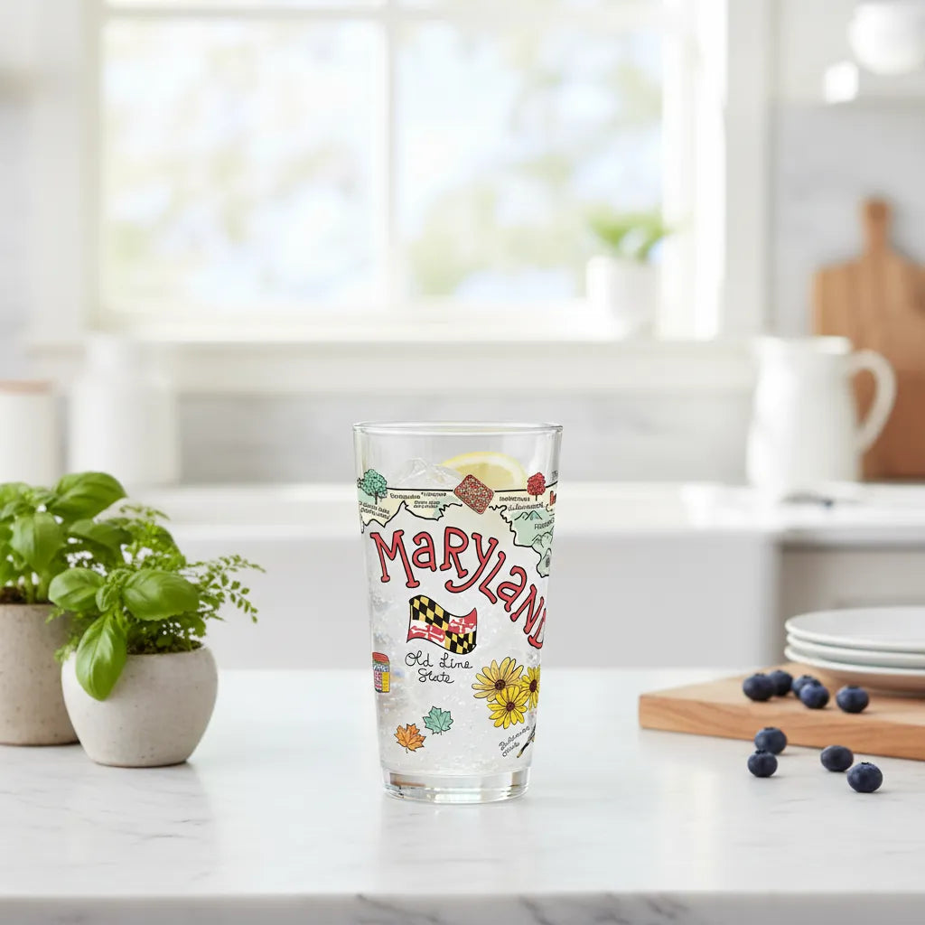 Maryland Map Glass