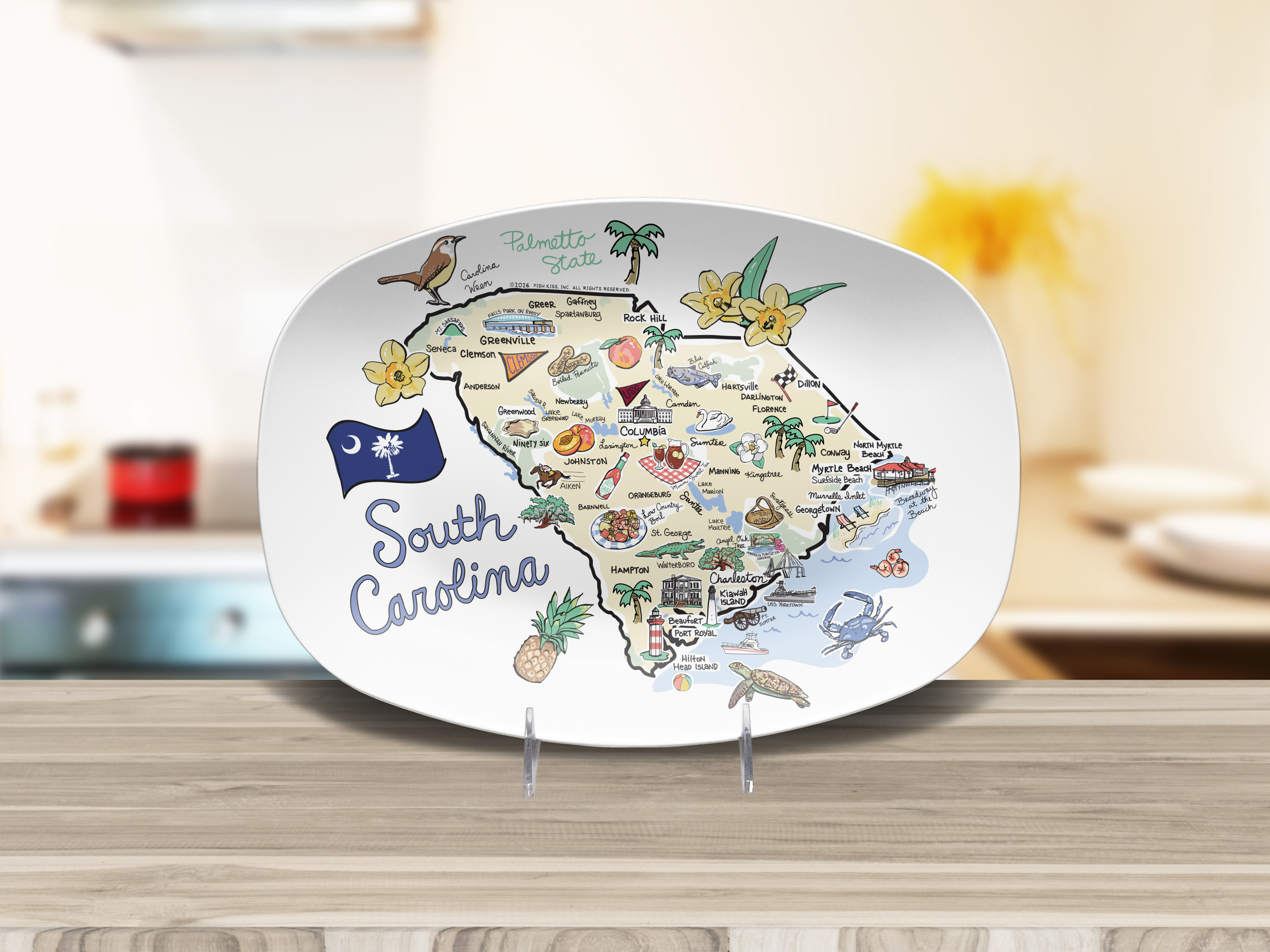 South Carolina Map Platter