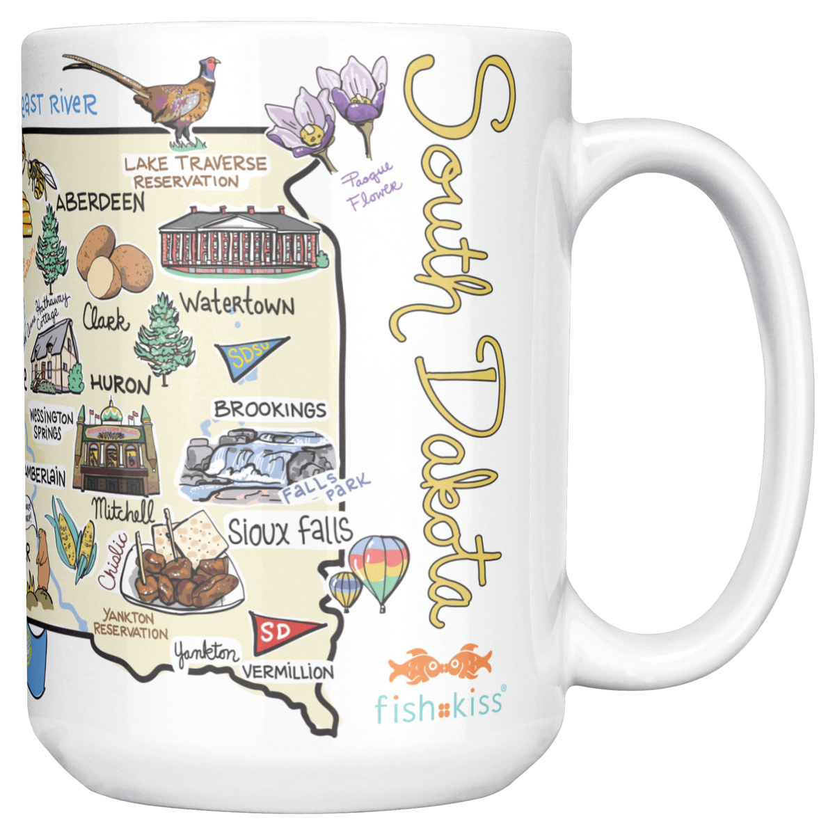 South Dakota 15oz White Mug