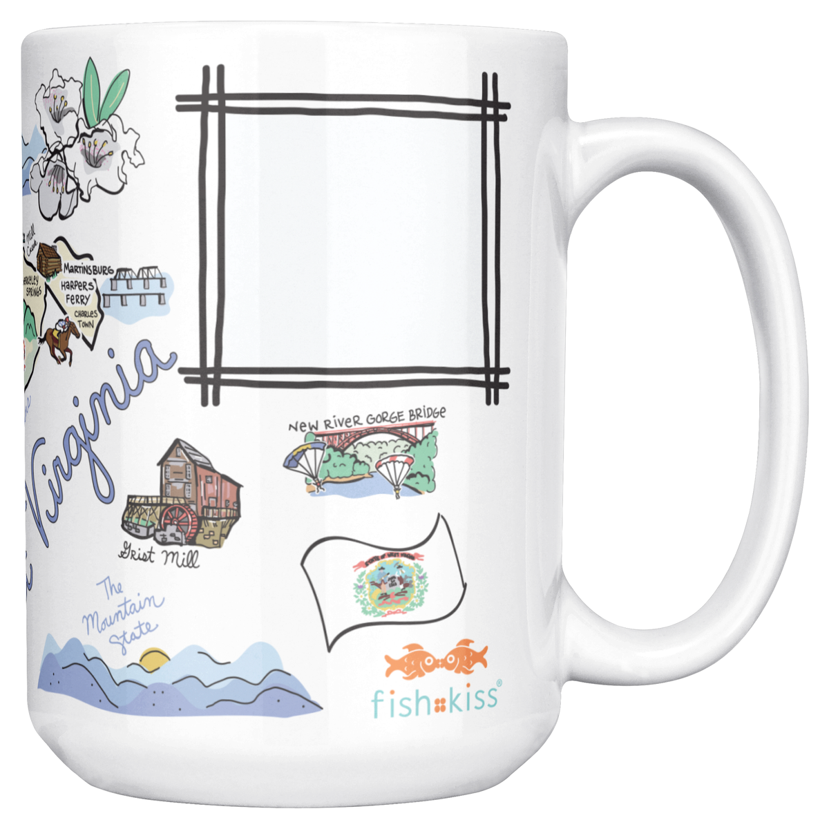 West Virginia 15oz White Mug