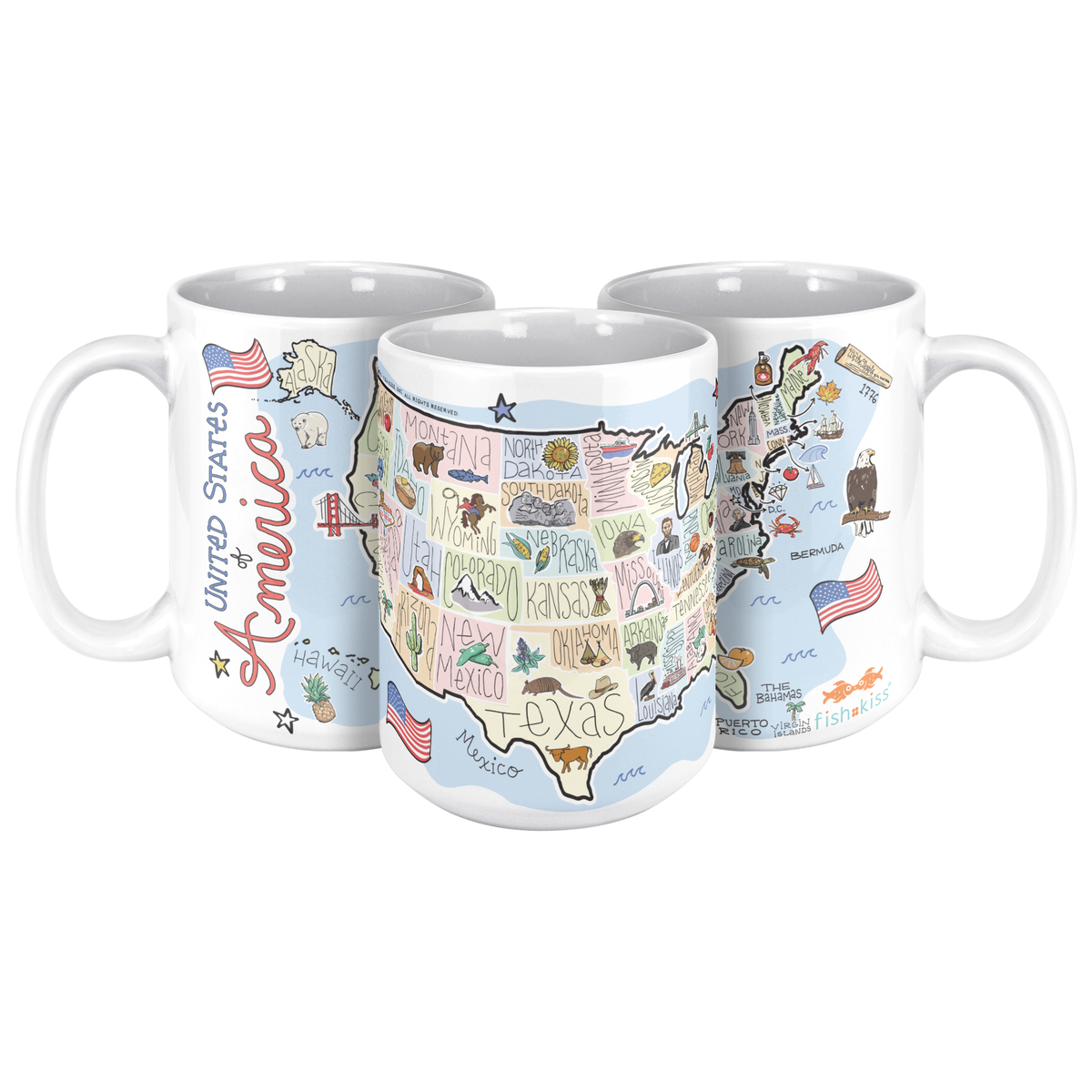 America 15oz White Mug
