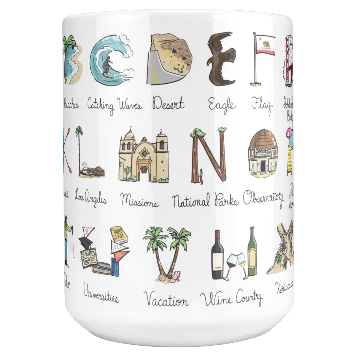 State Alphabet 15oz White Mug