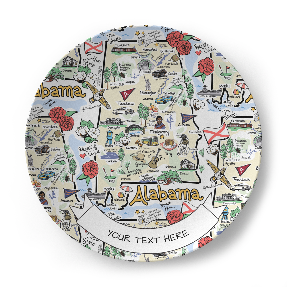 Alabama Map Plate