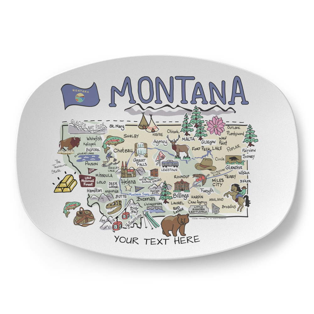 Custom State Map Platter