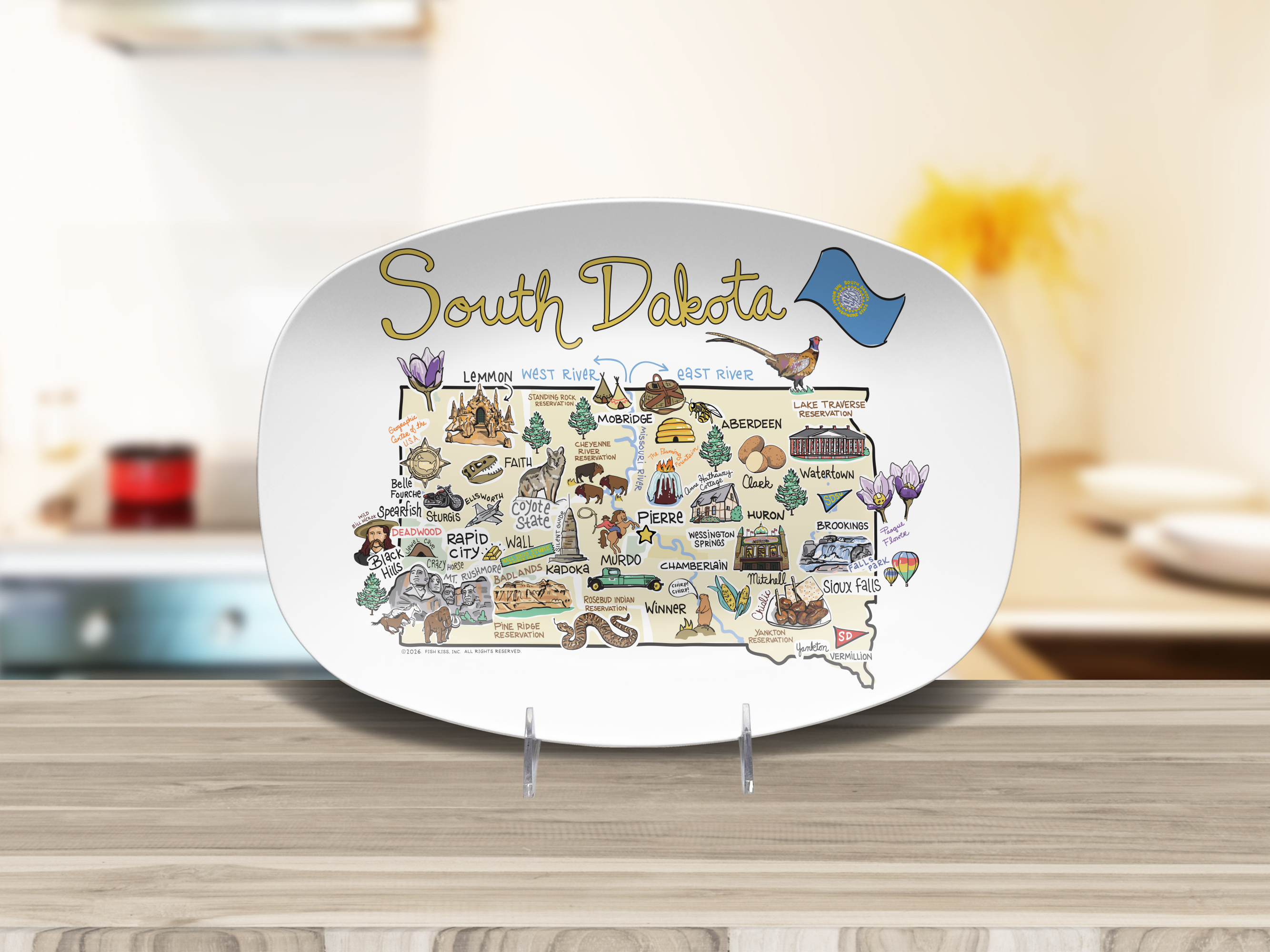South Dakota Map Platter