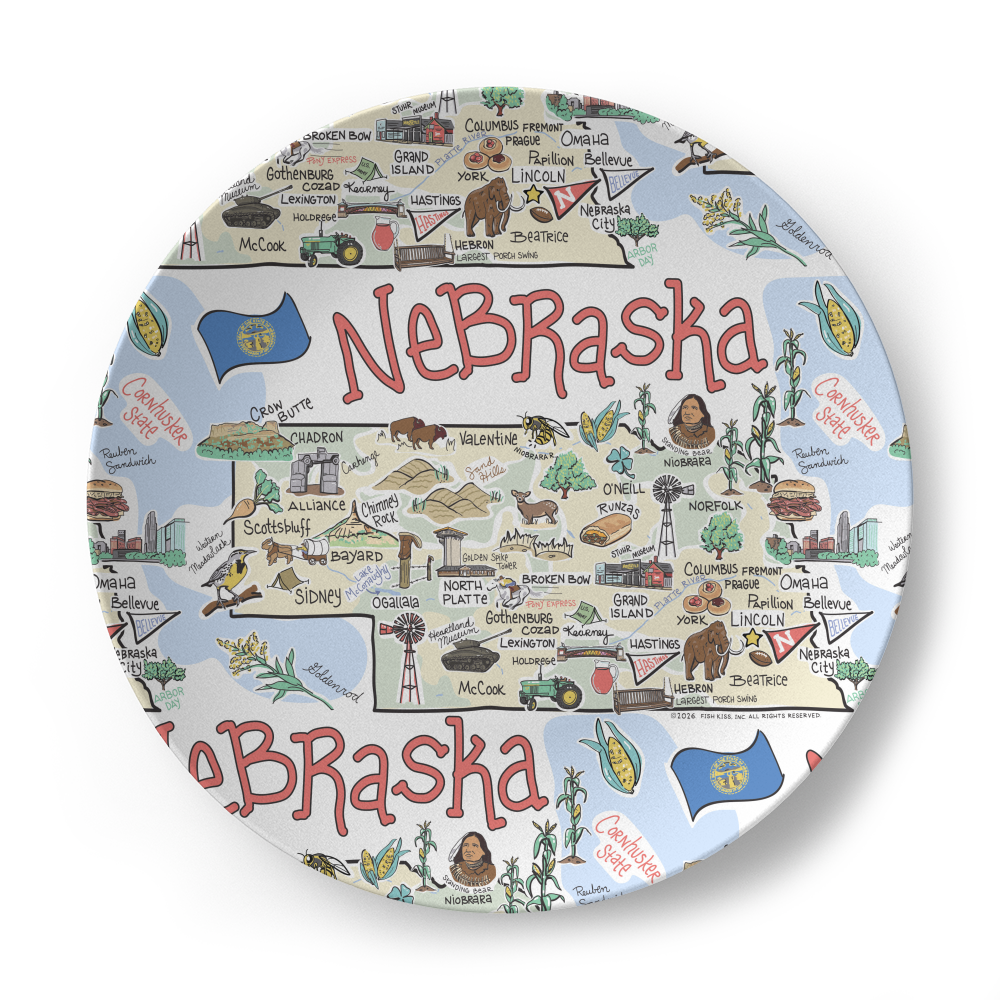 Nebraska Map Plate