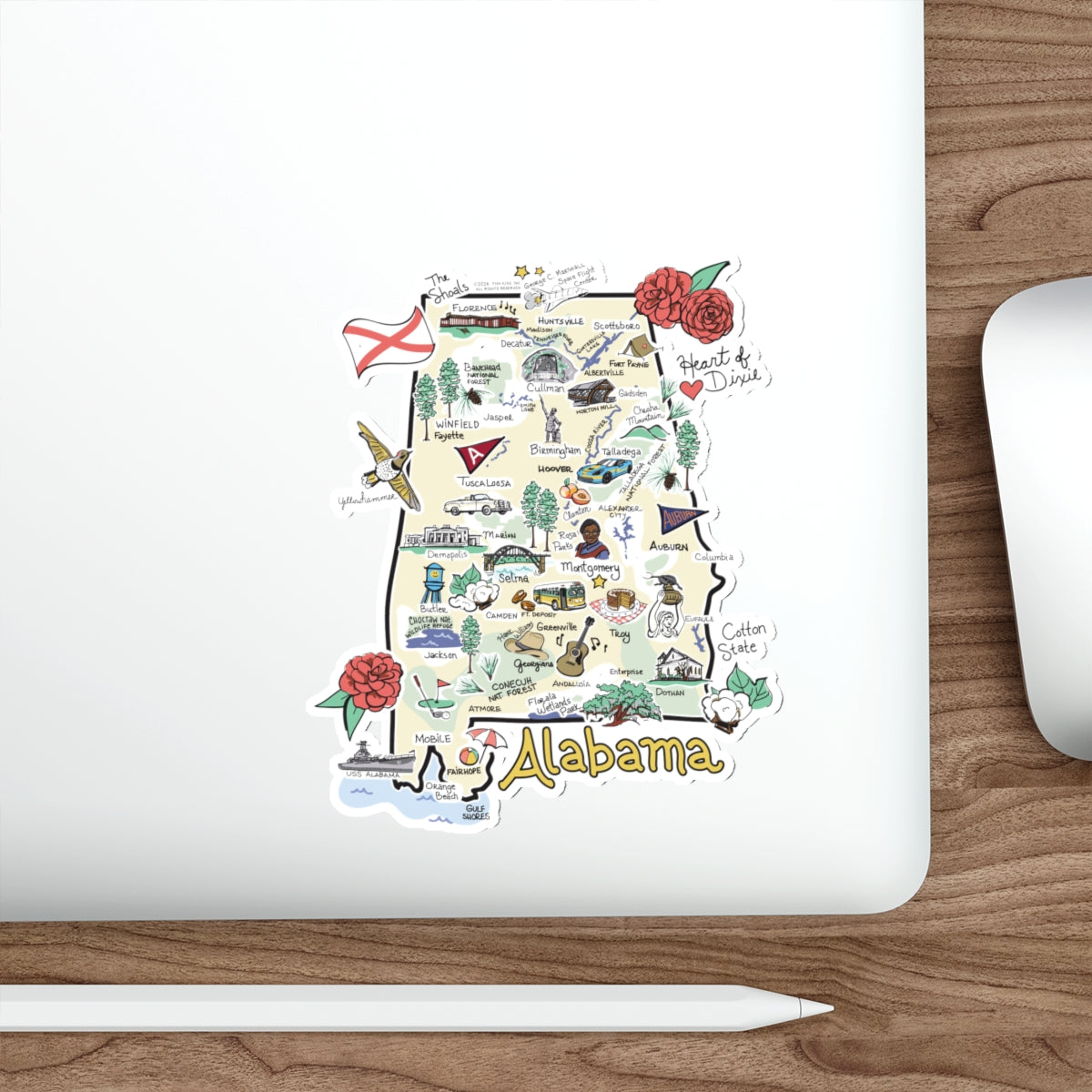 Delaware State Map Sticker