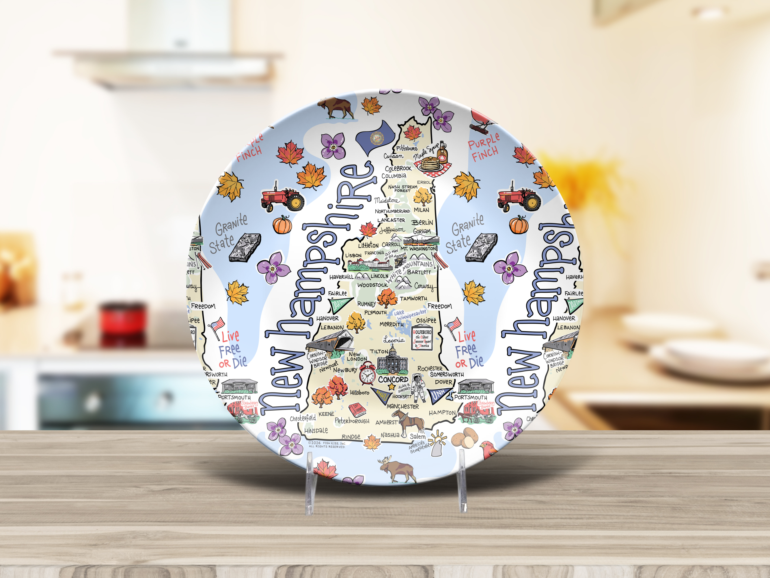 New Hampshire Map Plate