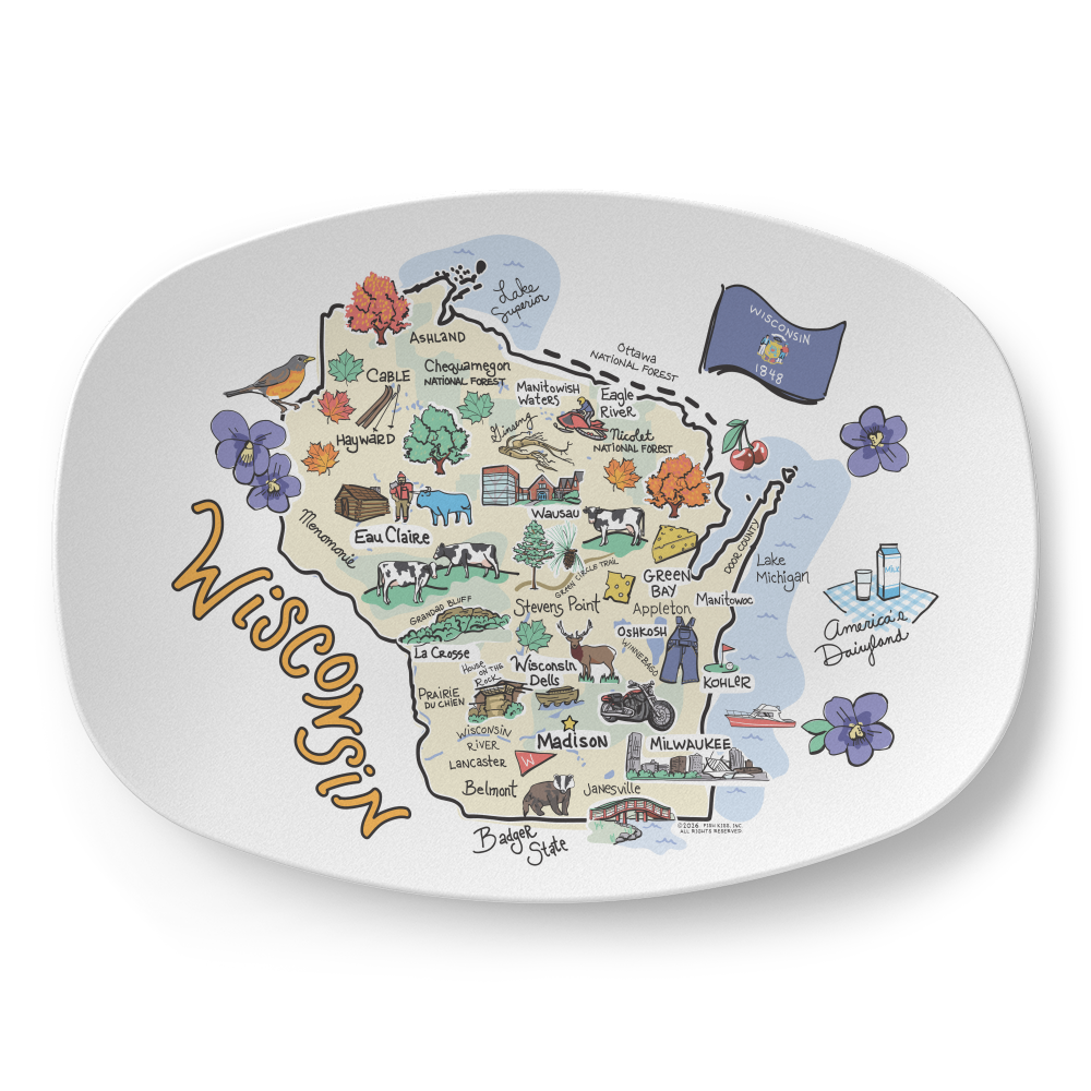 Wisconsin Map Platter
