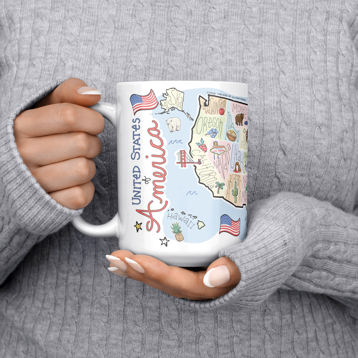 America 15oz White Mug