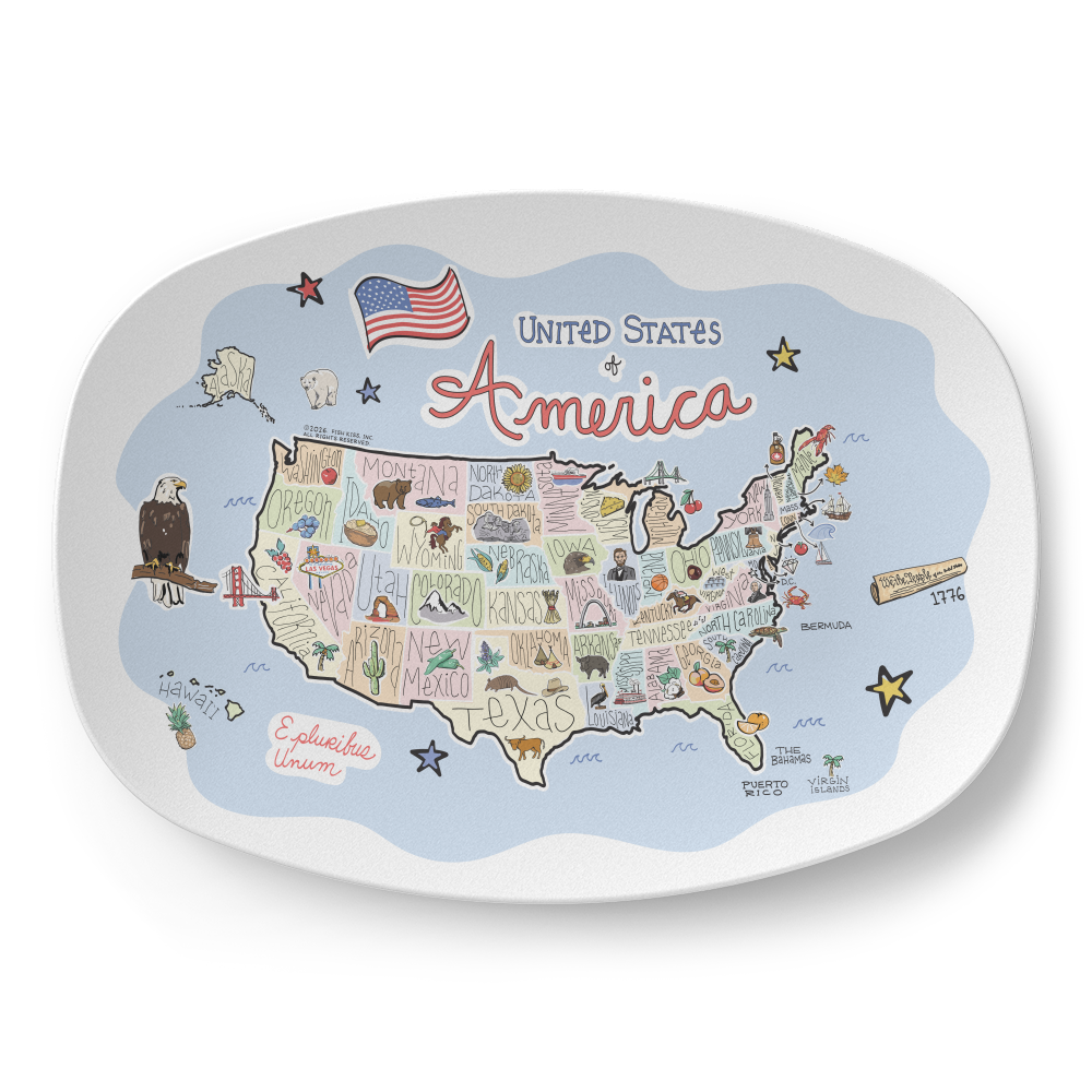 America Map Platter