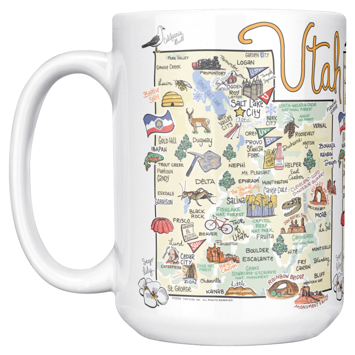 Utah 15oz White Mug