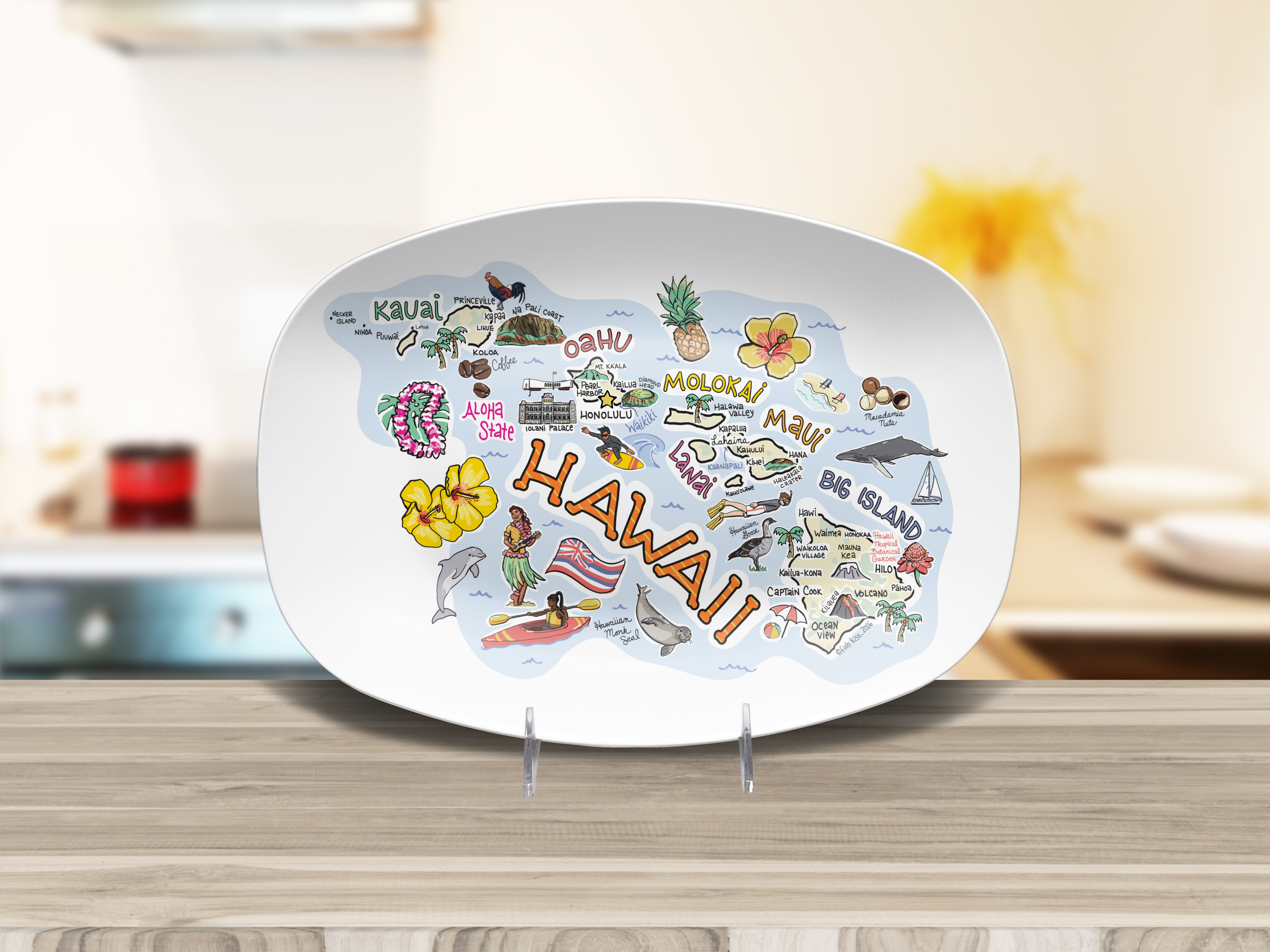 Hawaii Map Platter