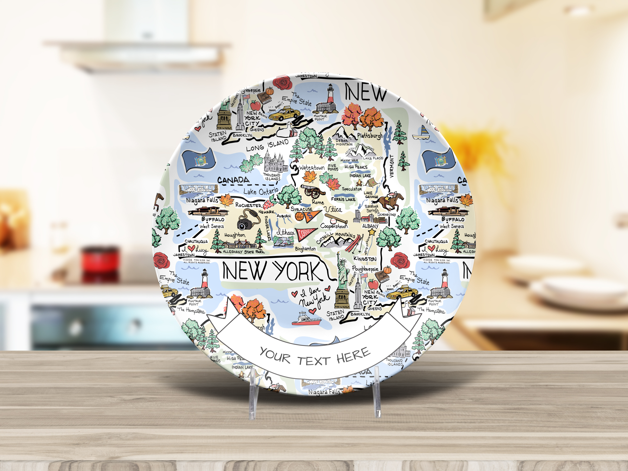 New York Map Plate