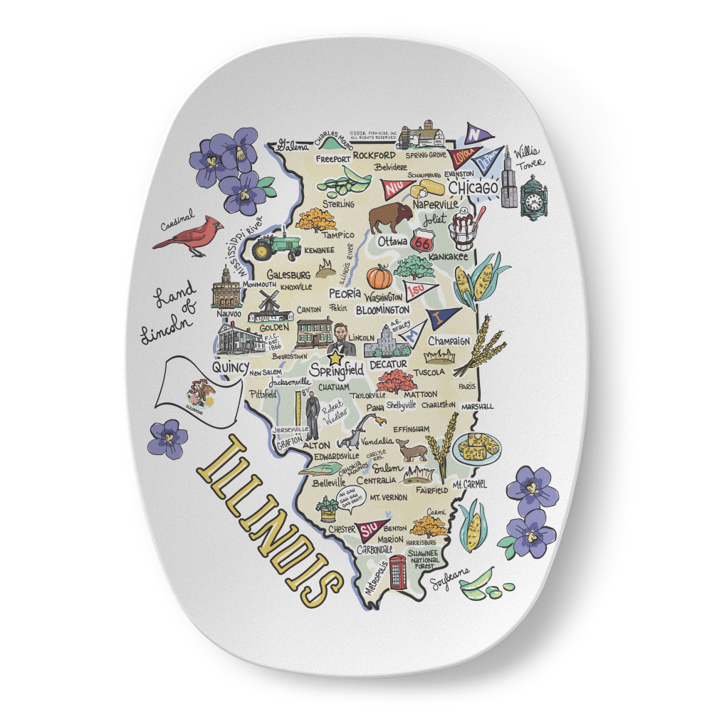 Illinois Map Platter