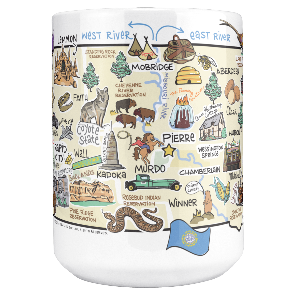 South Dakota 15oz White Mug