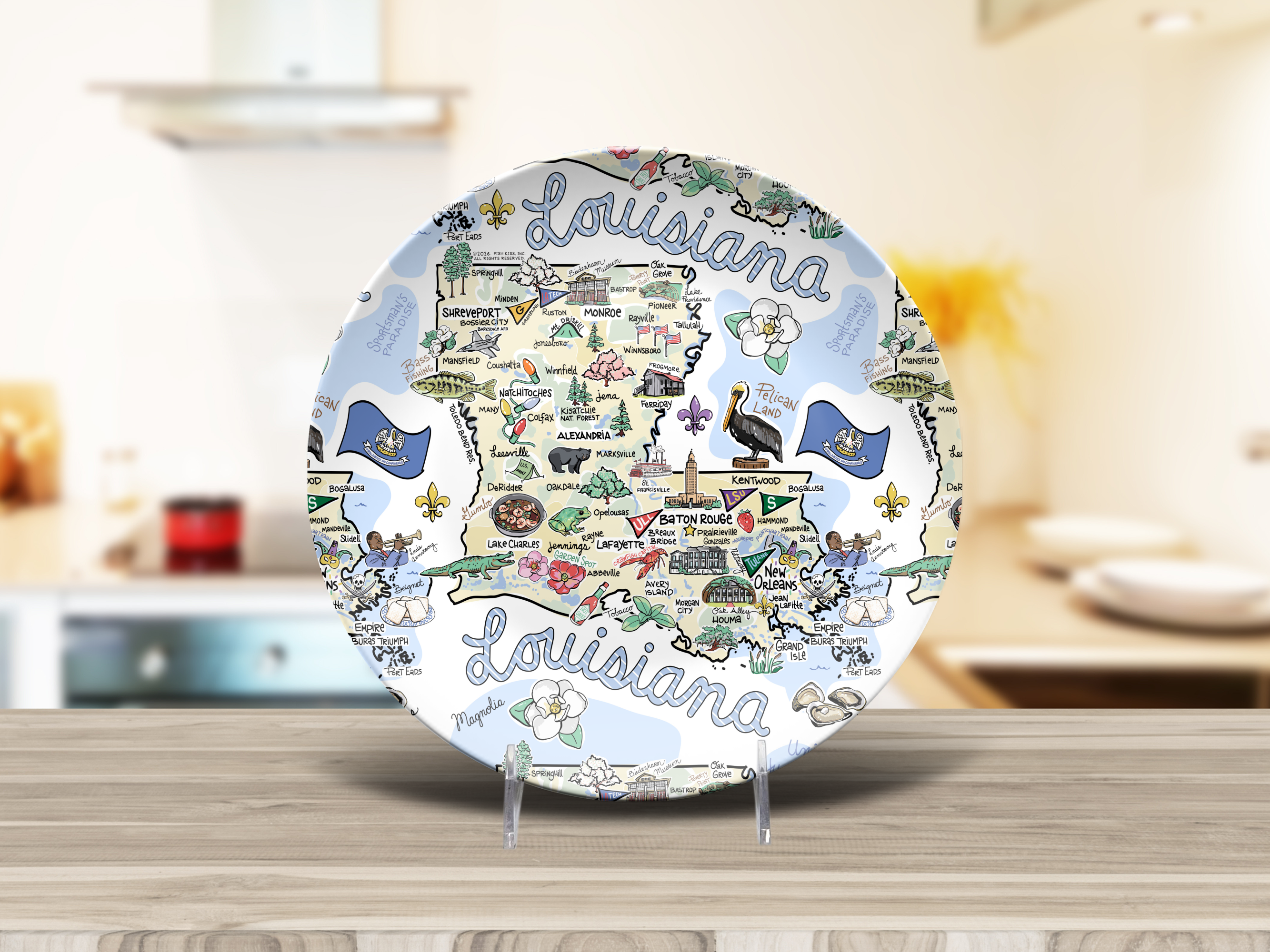 Louisiana Map Plate
